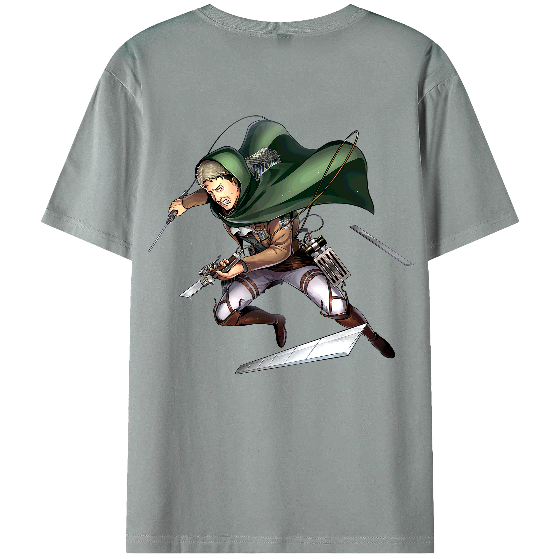 （画像用） 進撃の巨人 Attack on Titan 綿100％ メンズ半袖Tシャツ（バックプリント） 通気性